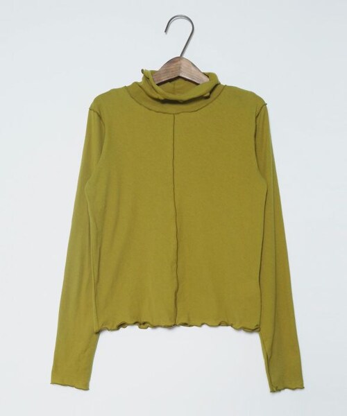 Crisp（クリスプ）の「シアーハイネックTシャツ[c1R3242]（Tシャツ/カットソー・レディース・グリーン/アイボリー/パープル・FREE）」の5枚目の写真