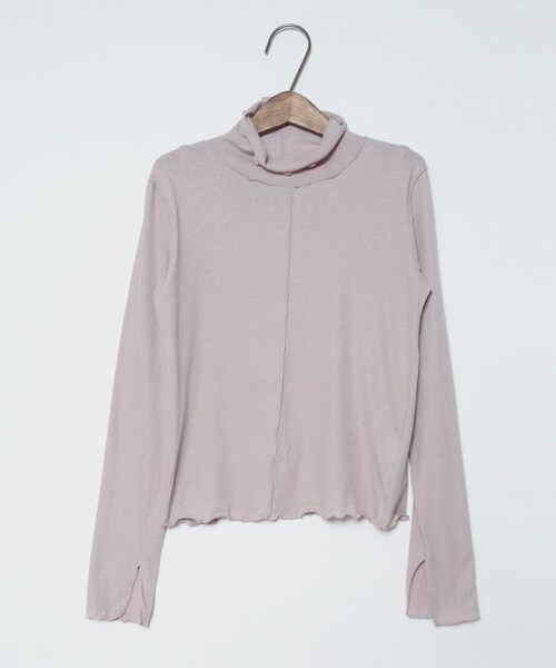 Crisp（クリスプ）の「シアーハイネックTシャツ[c1R3242]（Tシャツ/カットソー・レディース・グリーン/アイボリー/パープル・FREE）」の6枚目の写真