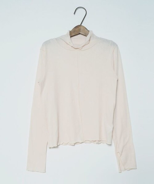 Crisp（クリスプ）の「シアーハイネックTシャツ[c1R3242]（Tシャツ/カットソー・レディース・グリーン/アイボリー/パープル・FREE）」の4枚目の写真