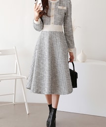 DHOLIC | ツイード配色ワンピース(ワンピース)