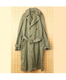 -- | 50s U.S.ARMY トレンチ コート MEDIUM-LONG ミリタリー オリーブドラブ 米軍実物 アメリカ古着(トレンチコート)