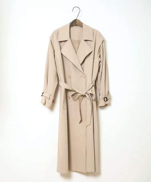 Crisp（クリスプ）の「ロングジレトレンチコート[c8R3200]（トレンチコート・レディース・ベージュ/グリーン・FREE）」の3枚目の写真
