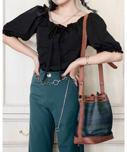 A.D.G(エーディージー)の「Semi Wide Slacks (deep green)(スラックス・レディース・グリーン・FREE)」の5枚目の写真