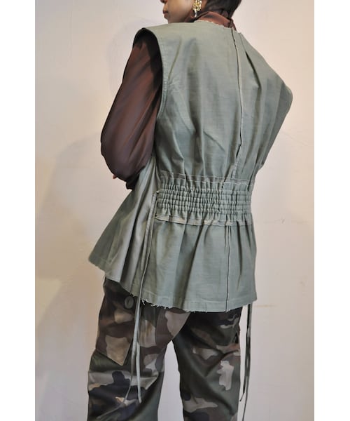 RehersalL（リハーズオール）の「ファティーグシャツベスト（ベスト・レディース・ベージュ/ブラウン/グリーン・one）」の3枚目の写真