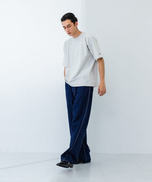 URBAN RESEARCH（アーバンリサーチ）の「『別注』Champion×UR　USA Fit Short-Sleeve T-shirts（Tシャツ/カットソー・メンズ・OATMEAL/WHITE/BLACK/NAVY/BLUE/RED・M/L/XL）」の21枚目の写真