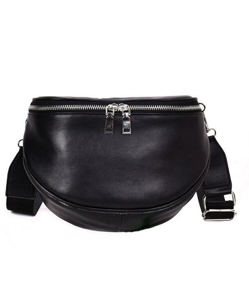 A.D.G(エーディージー)の「Black Leather Touch Saddle Bag(ショルダーバッグ・レディース・ブラック・FREE)」の2枚目の写真