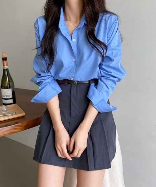 DHOLIC(ディーホリック)の「10COLORSコットンシャツ(Tシャツ/カットソー・レディース・ブルー・FREE)」の1枚目の写真