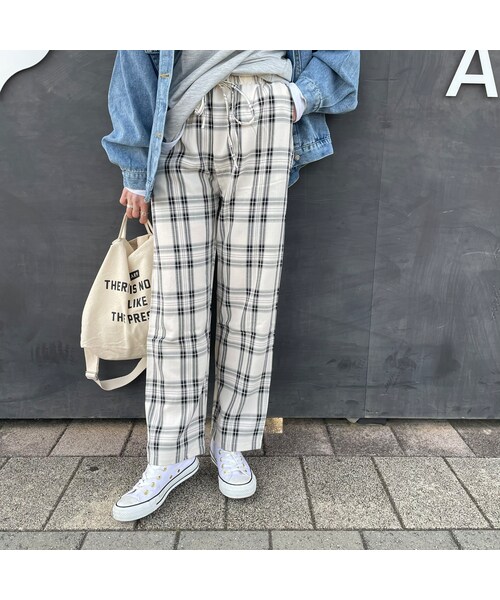 copine(コピン)の「チェック柄パンツ(その他パンツ・レディース・ブラック・M)」の2枚目の写真