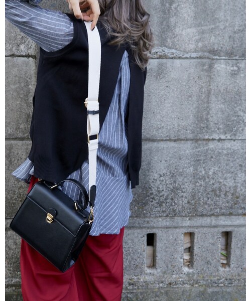 A.D.G（エーディージー）の「Stripe Blouse&Knit Vest 2P SET（その他トップス・レディース・ブラック・FREE）」の3枚目の写真