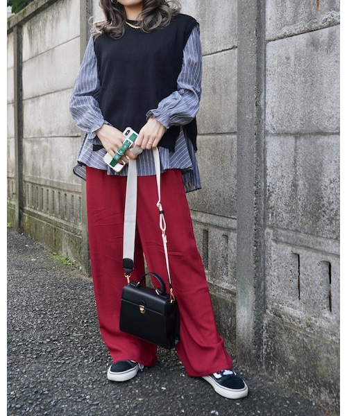 A.D.G（エーディージー）の「Stripe Blouse&Knit Vest 2P SET（その他トップス・レディース・ブラック・FREE）」の6枚目の写真