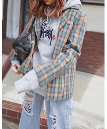 A.D.G | Check Tailored Jacket (beige-green)(テーラードジャケット)