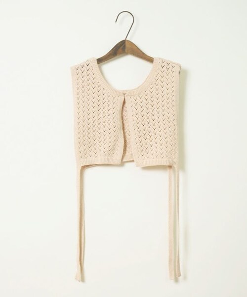 Crisp（クリスプ）の「サイドリボンニットカラー[c1R3280]（ベスト・レディース・ブラウン/アイボリー/ネイビー・FREE）」の4枚目の写真