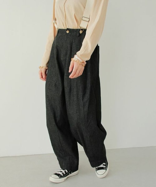 Crisp（クリスプ）の「サスペンダーボリュームデニムパンツ[c2R3280]（デニムパンツ・レディース・ブラック/ネイビー/ブルー・FREE）」の2枚目の写真