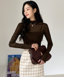 DHOLIC | シアーメロウタートルブラウス(シャツ/ブラウス)