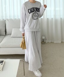 DHOLIC（ディーホリック）の「レタリングスウェット&ロングスカートSET・全4色（スウェット・レディース）」