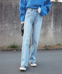 LAULEN（ローレン）の「center press straight denim（デニムパンツ・レディース）」