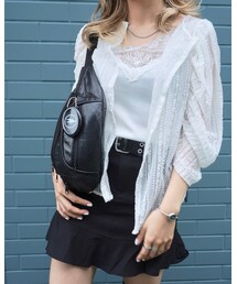 A.D.G | Lace Trim V-neck Tank Top (white)(シャツ/ブラウス)