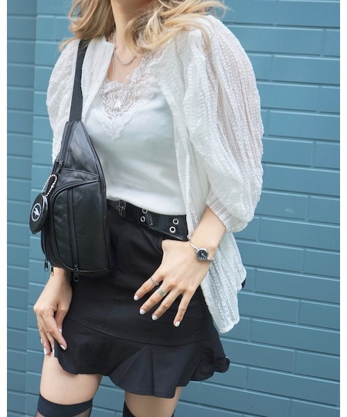 A.D.G（エーディージー）の「Lace Trim V-neck Tank Top (white)（シャツ/ブラウス・レディース・ホワイト・FREE）」の3枚目の写真