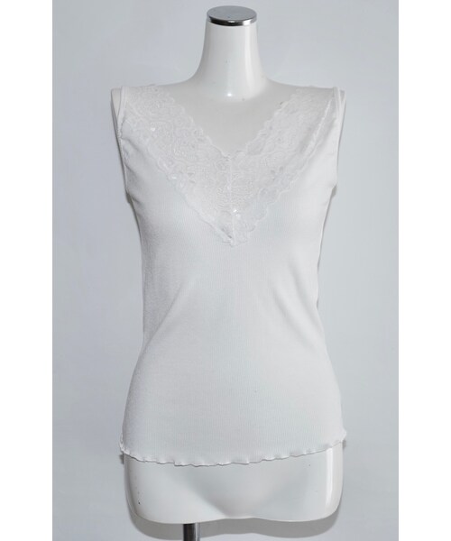 A.D.G（エーディージー）の「Lace Trim V-neck Tank Top (white)（シャツ/ブラウス・レディース・ホワイト・FREE）」の5枚目の写真