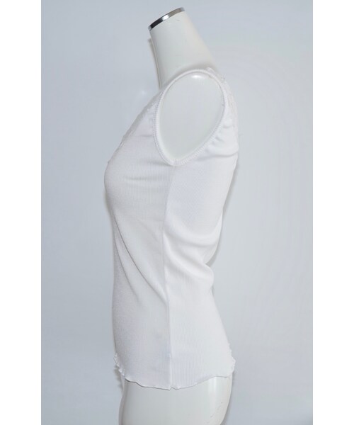 A.D.G（エーディージー）の「Lace Trim V-neck Tank Top (white)（シャツ/ブラウス・レディース・ホワイト・FREE）」の6枚目の写真
