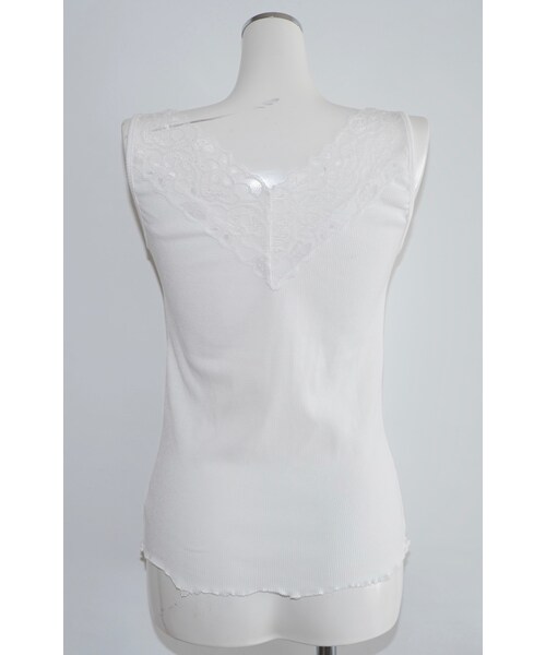 A.D.G（エーディージー）の「Lace Trim V-neck Tank Top (white)（シャツ/ブラウス・レディース・ホワイト・FREE）」の7枚目の写真