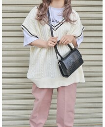 A.D.G | Oversized Tilden Knit Vest (off white)(ベスト)