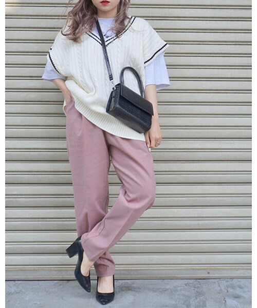 A.D.G（エーディージー）の「Oversized Tilden Knit Vest (off white)（ベスト・レディース・ホワイト・FREE）」の5枚目の写真