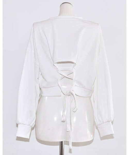 A.D.G（エーディージー）の「Back Lace-up Ribbon Sweat PO(white)（スウェット・レディース・ホワイト・FREE）」の8枚目の写真