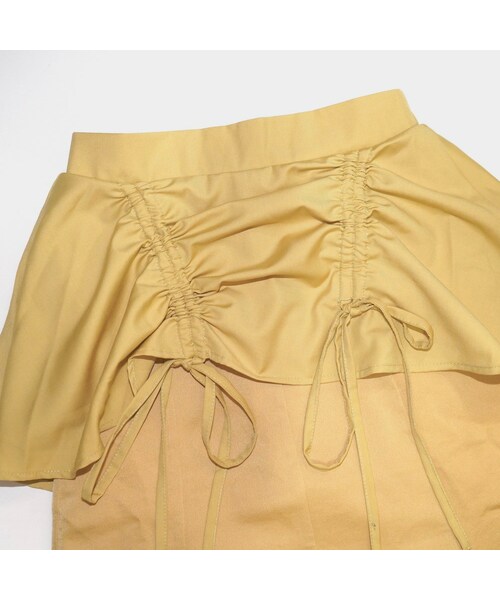 A.D.G（エーディージー）の「Ribbon String Mermaid Long Skirt (yellow)（スカート・レディース・イエロー・FREE）」の5枚目の写真