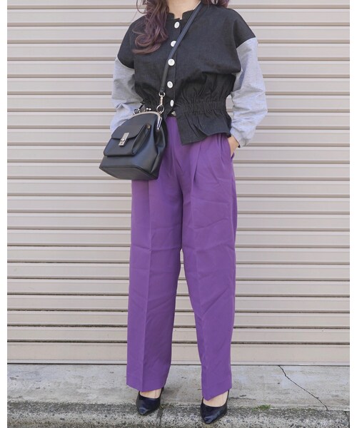 A.D.G(エーディージー)の「Switching Frill-Hem Jacket Tops (black-grey)(その他トップス・レディース・ブラック・FREE)」の3枚目の写真