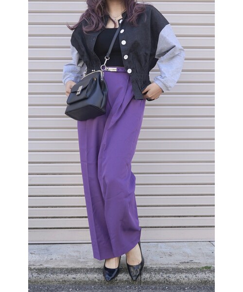 A.D.G(エーディージー)の「Switching Frill-Hem Jacket Tops (black-grey)(その他トップス・レディース・ブラック・FREE)」の6枚目の写真