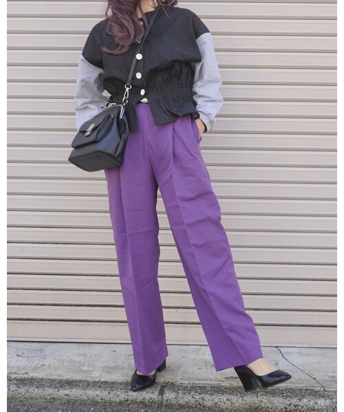 A.D.G(エーディージー)の「Switching Frill-Hem Jacket Tops (black-grey)(その他トップス・レディース・ブラック・FREE)」の8枚目の写真