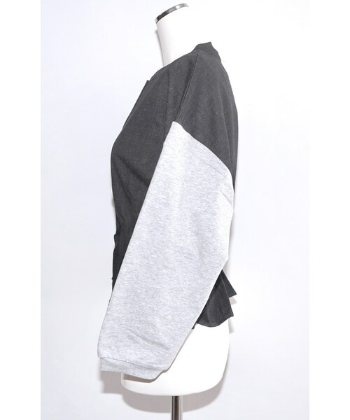 A.D.G(エーディージー)の「Switching Frill-Hem Jacket Tops (black-grey)(その他トップス・レディース・ブラック・FREE)」の12枚目の写真