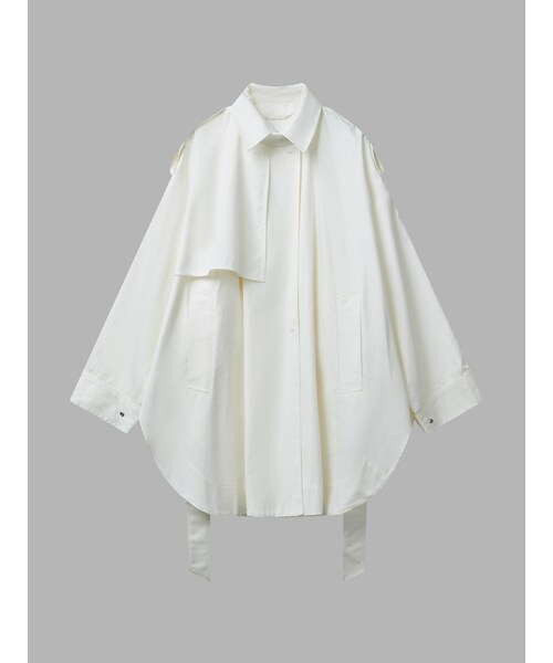 JNBY(ジェーエヌビーワイ)の「Structured Handsome Cotton-twil Trench Coat(トレンチコート・レディース・ホワイト/ブラック/ベージュ・34/36/38)」の2枚目の写真