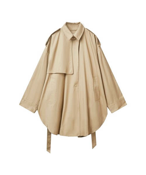 JNBY(ジェーエヌビーワイ)の「Structured Handsome Cotton-twil Trench Coat(トレンチコート・レディース・ホワイト/ブラック/ベージュ・34/36/38)」の1枚目の写真