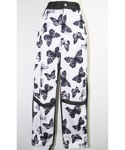 A.D.G(エーディージー)の「Butterflies&Black Denim Switching Pants(デニムパンツ・レディース・ブラック・FREE)」の7枚目の写真