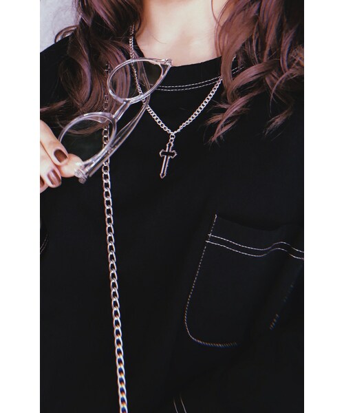 A.D.G(エーディージー)の「Die Cutting Cross Motif Necklace(silver)(ネックレス・レディース・シルバー・FREE)」の3枚目の写真