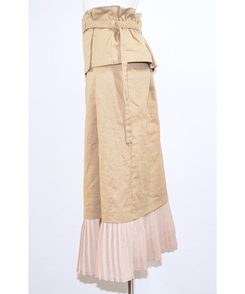A.D.G（エーディージー）の「Pleats Switching Chino Long Skirt *with Belt (beige)（スカート・レディース・ベージュ・FREE）」の7枚目の写真