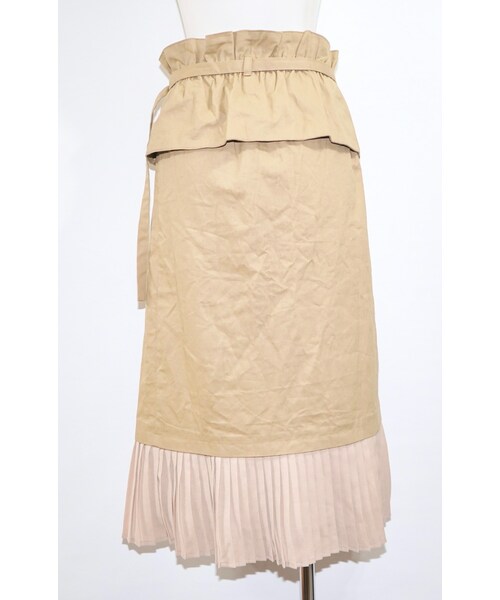 A.D.G（エーディージー）の「Pleats Switching Chino Long Skirt *with Belt (beige)（スカート・レディース・ベージュ・FREE）」の9枚目の写真