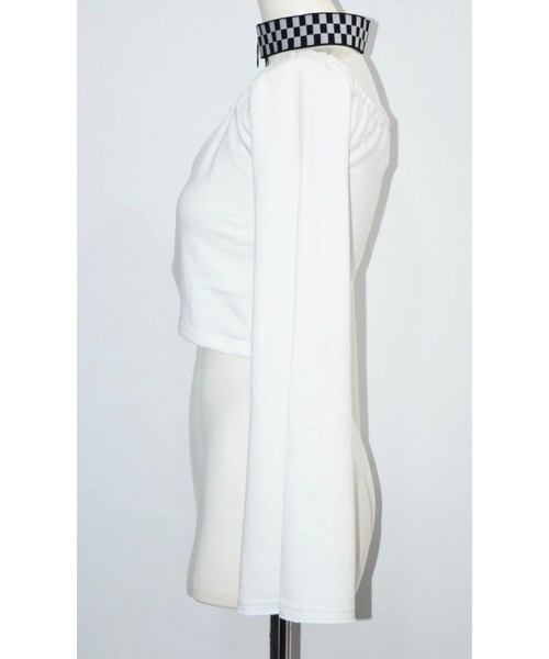 A.D.G（エーディージー）の「RING-ZIP CHECKERED CHOKER TOPS（その他トップス・レディース・ホワイト・FREE）」の7枚目の写真