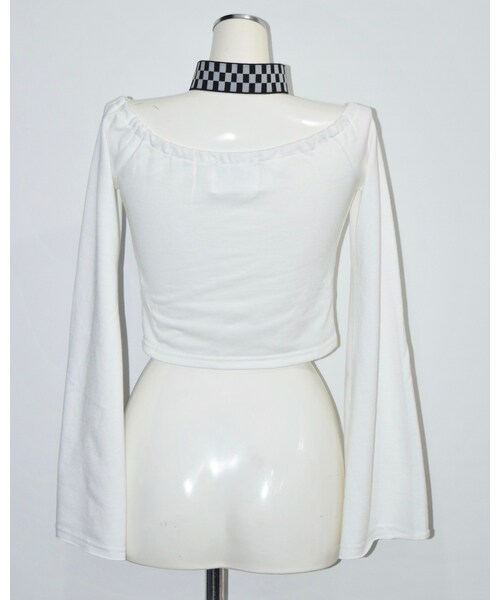 A.D.G（エーディージー）の「RING-ZIP CHECKERED CHOKER TOPS（その他トップス・レディース・ホワイト・FREE）」の8枚目の写真