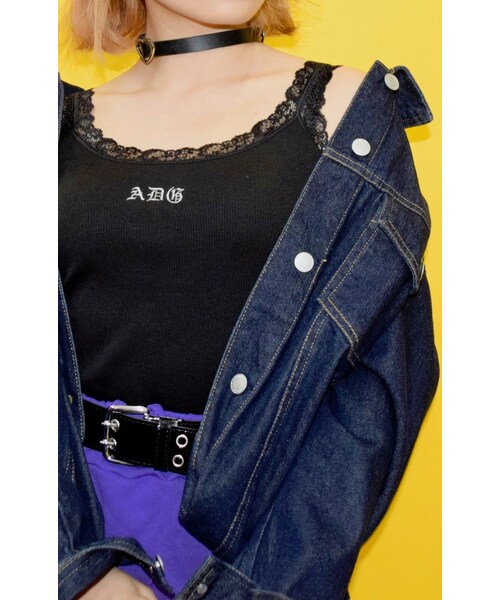 A.D.G(エーディージー)の「(全3色) ADG Lace Trim Rib-Camisole(キャミソール・レディース・その他・FREE)」の6枚目の写真