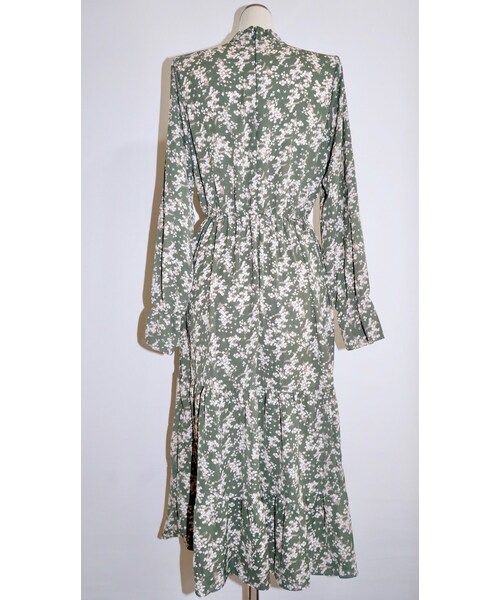 A.D.G(エーディージー)の「Flower Tiered Long Onepiece (light green)(ワンピース・レディース・グリーン・FREE)」の6枚目の写真
