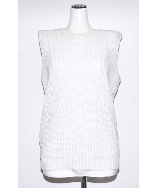 A.D.G（エーディージー）の「Lame Knit Vest (white-silver)（ベスト・レディース・ホワイト・FREE）」の3枚目の写真
