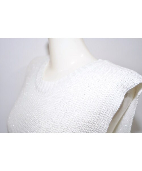 A.D.G（エーディージー）の「Lame Knit Vest (white-silver)（ベスト・レディース・ホワイト・FREE）」の4枚目の写真