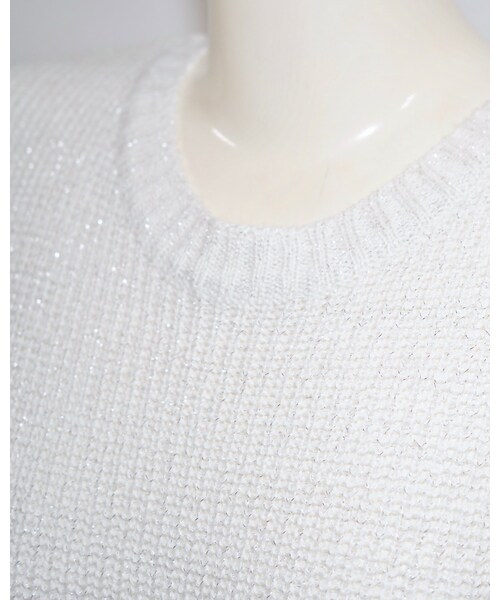 A.D.G（エーディージー）の「Lame Knit Vest (white-silver)（ベスト・レディース・ホワイト・FREE）」の5枚目の写真