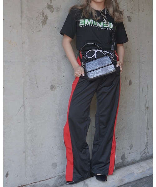 A.D.G（エーディージー）の「SIDE LINE&FULL ZIP JERSEY PANTS *with SILVER RING(black-red)（その他パンツ・レディース・ブラック・FREE）」の4枚目の写真