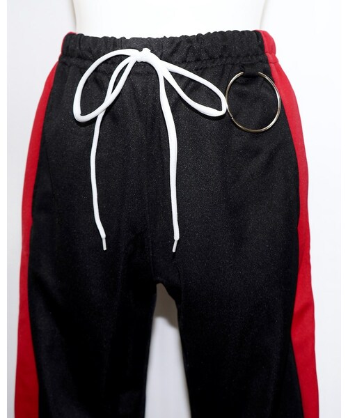 A.D.G（エーディージー）の「SIDE LINE&FULL ZIP JERSEY PANTS *with SILVER RING(black-red)（その他パンツ・レディース・ブラック・FREE）」の8枚目の写真