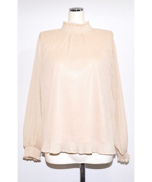 A.D.G（エーディージー）の「Balloonsleeve Chiffon High Neck Tops (ecru)（シャツ/ブラウス・レディース・ベージュ・FREE）」の6枚目の写真