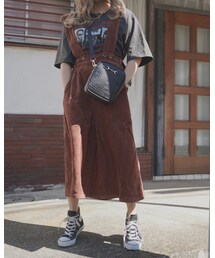 A.D.G | 2way Corduroy Flare Jumper Skirt (brown)(ジャンパースカート)